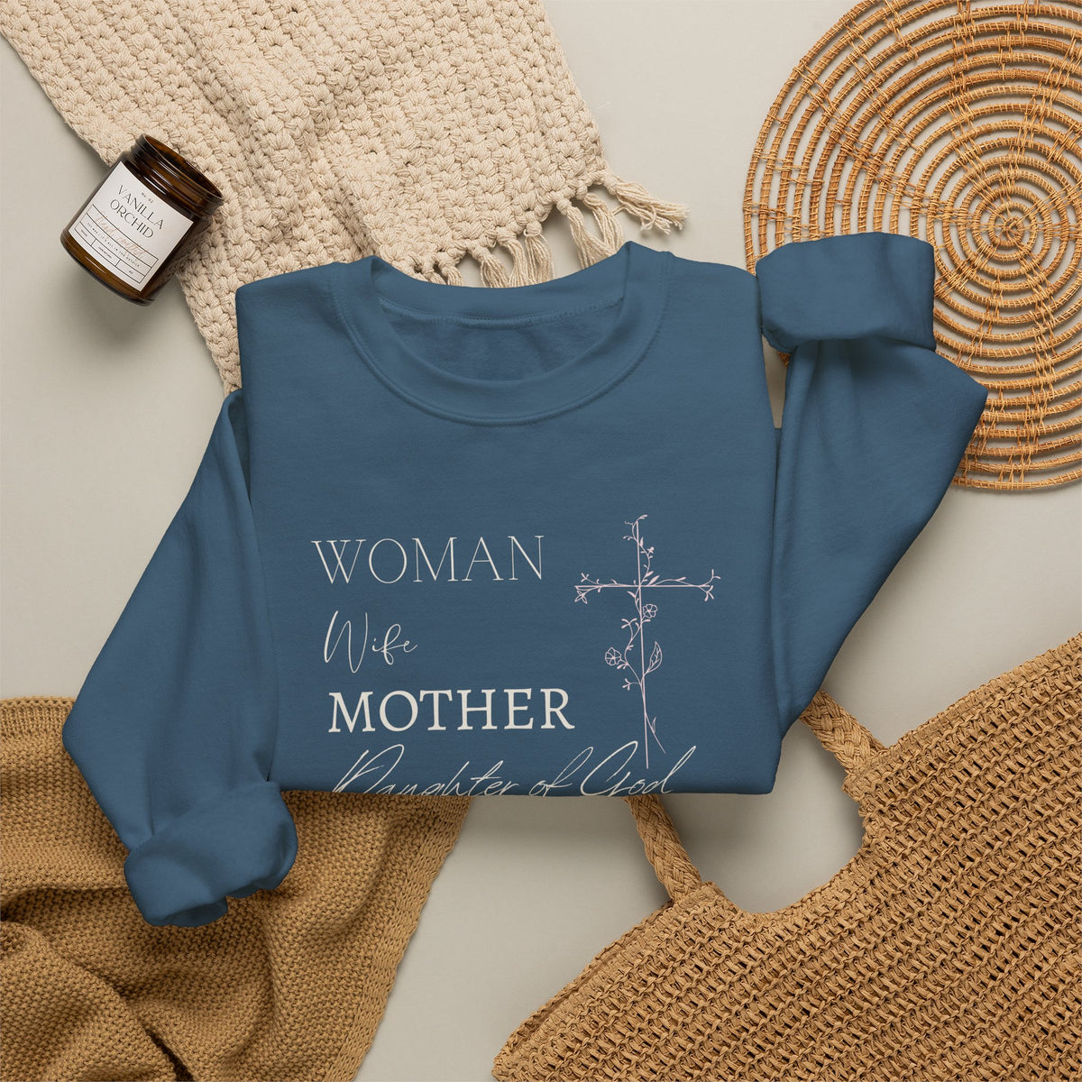 Woman, Wife, Mother, Daughter of God Crewneck Sweatshirt