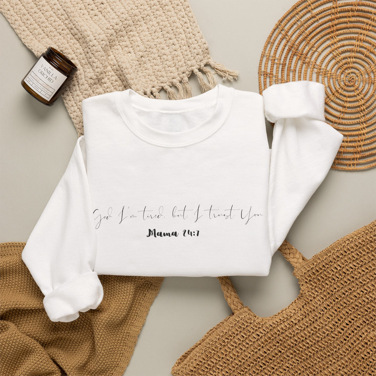 God I'm Tired But I Trust You Crewneck Sweatshirt