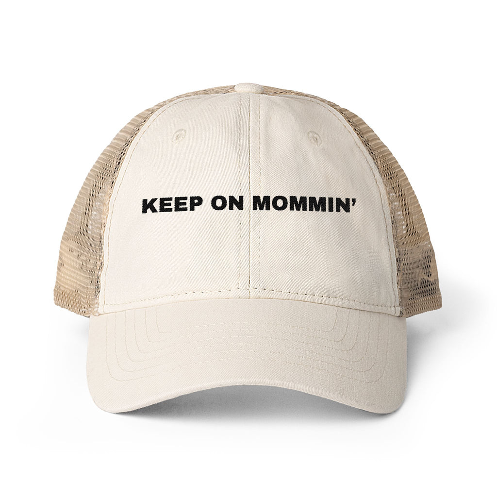 Keep on Mommin' Women's Washed Mesh-Back Cap