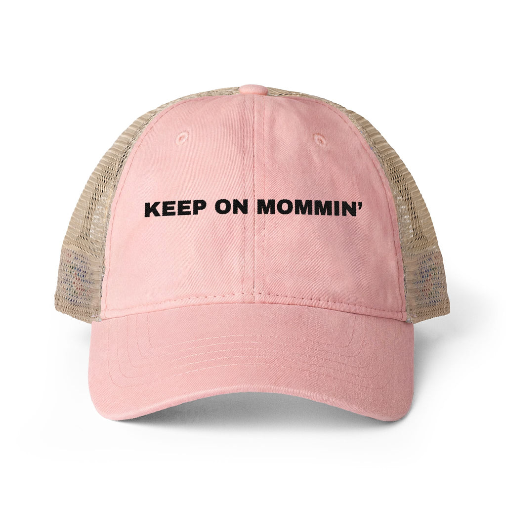 Keep on Mommin' Women's Washed Mesh-Back Cap