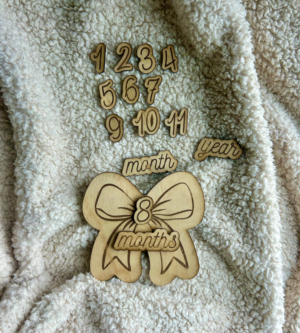 Sweetheart Bow Baby Monthly Milestone Prop