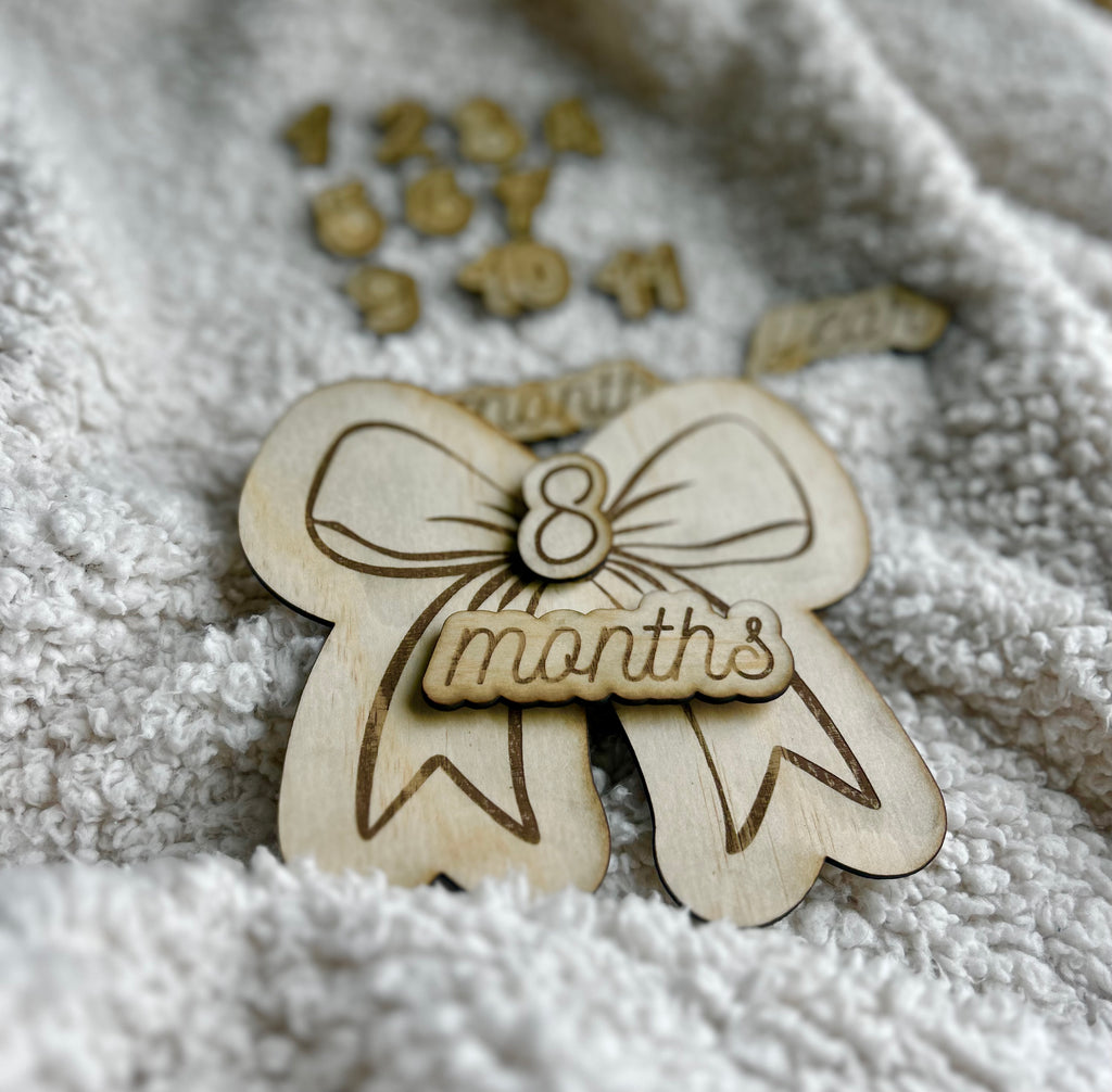 Sweetheart Bow Baby Monthly Milestone Prop