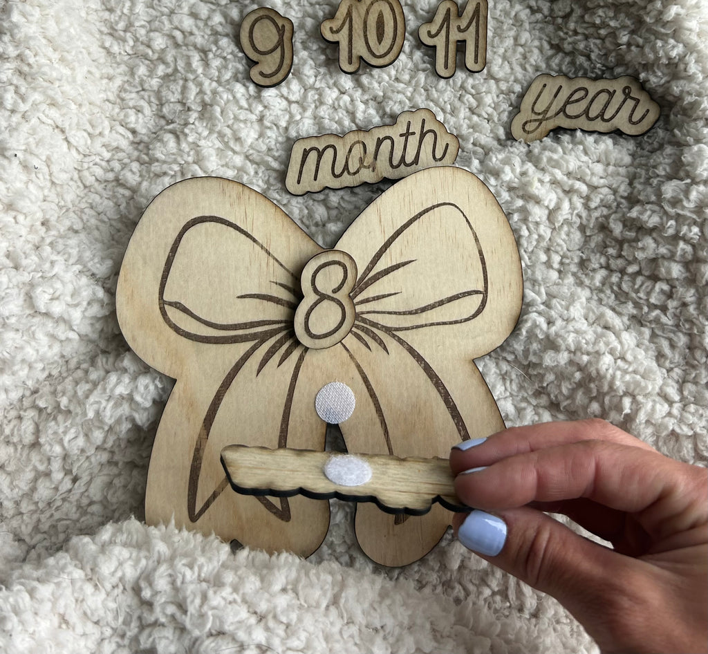 Sweetheart Bow Baby Monthly Milestone Prop