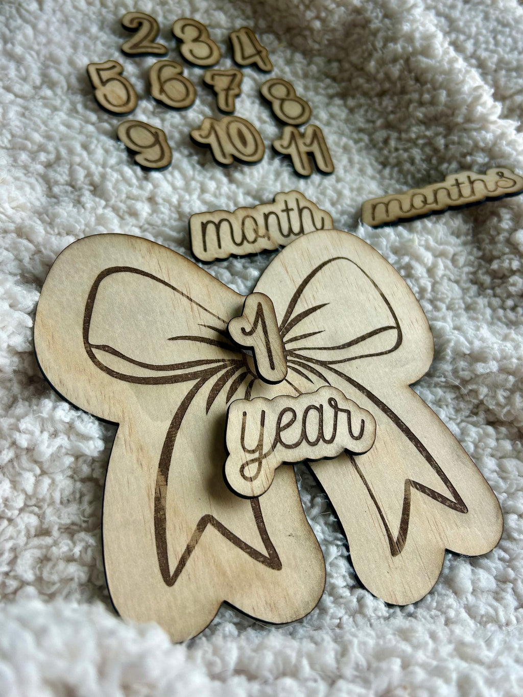 Sweetheart Bow Baby Monthly Milestone Prop