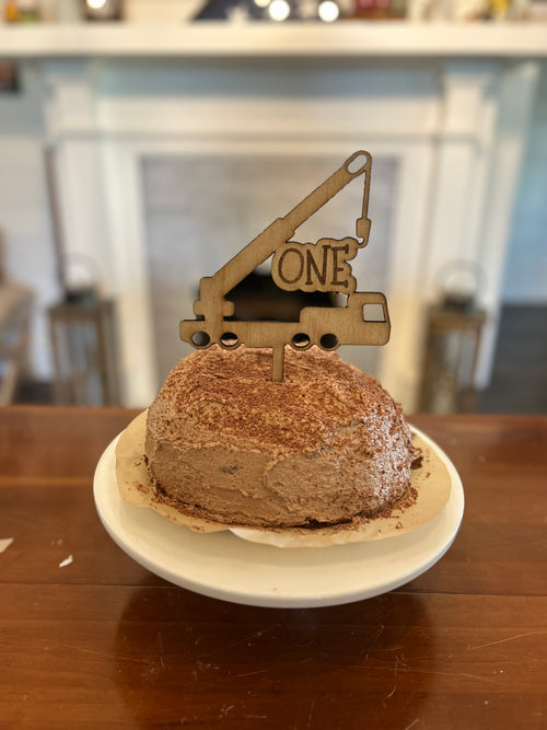 Crane Truck Birthday Cake Topper