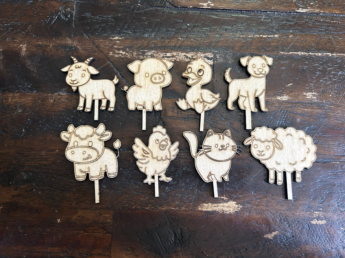 Farm Animal Cupcake Toppers