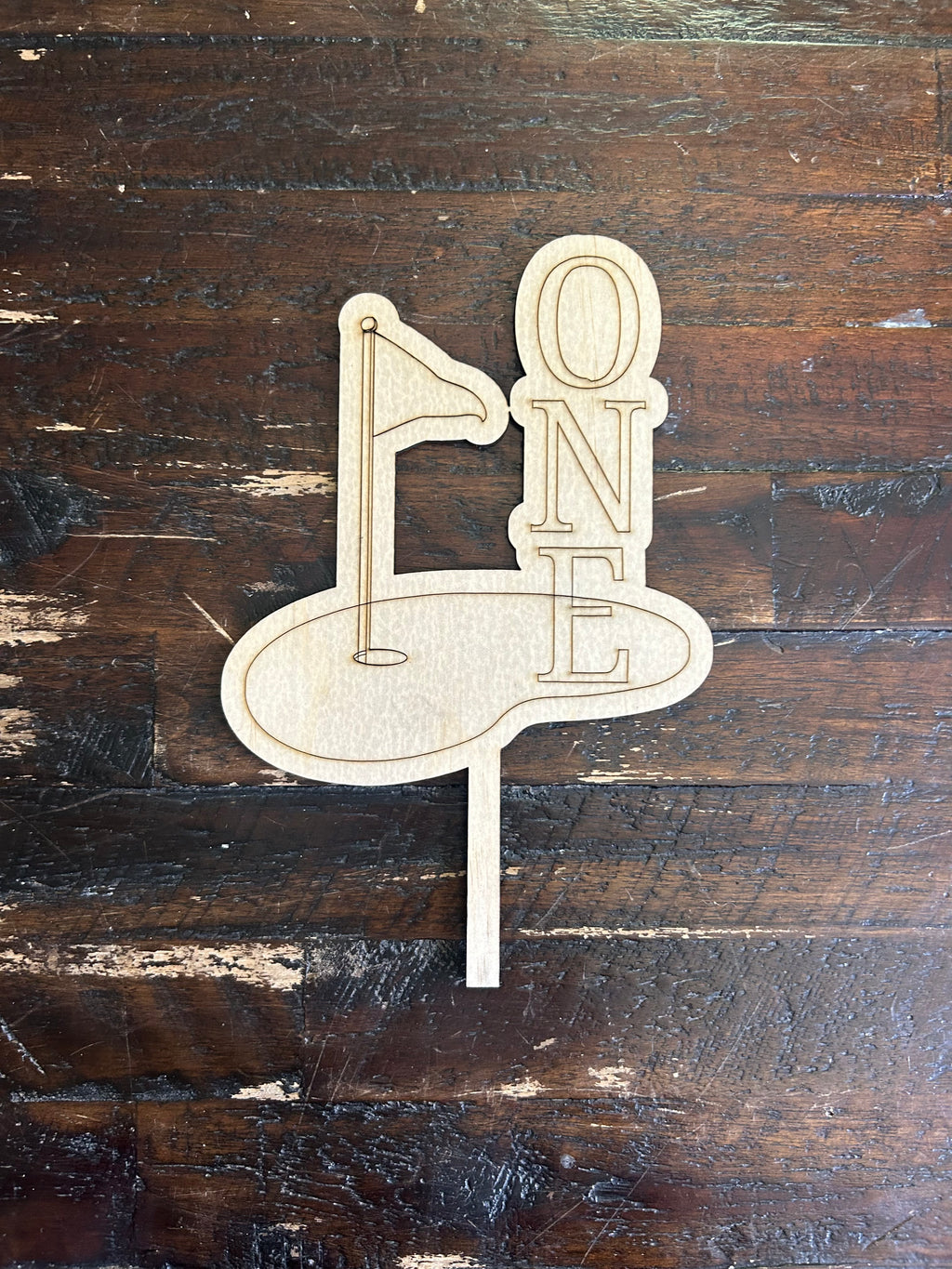 Golf Hole in One Cake Topper