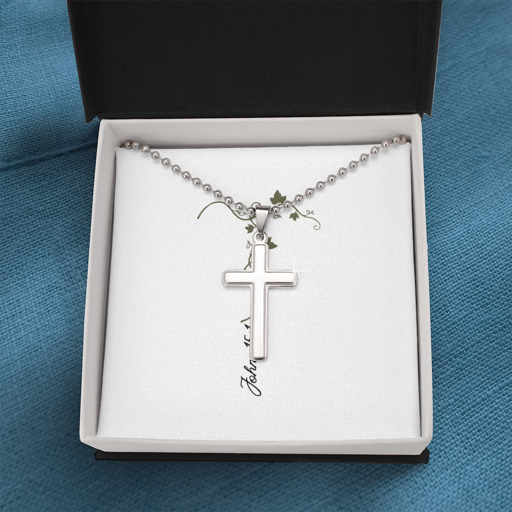 Artisan Cross Necklace-Stainless Steel