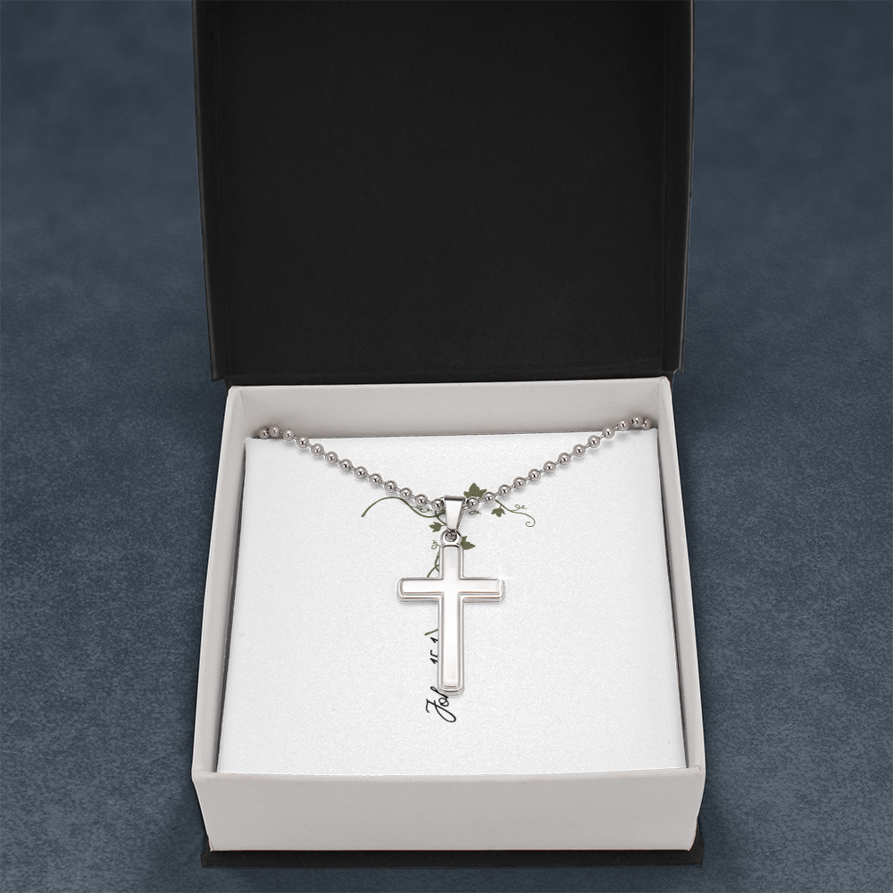Artisan Cross Necklace-Stainless Steel
