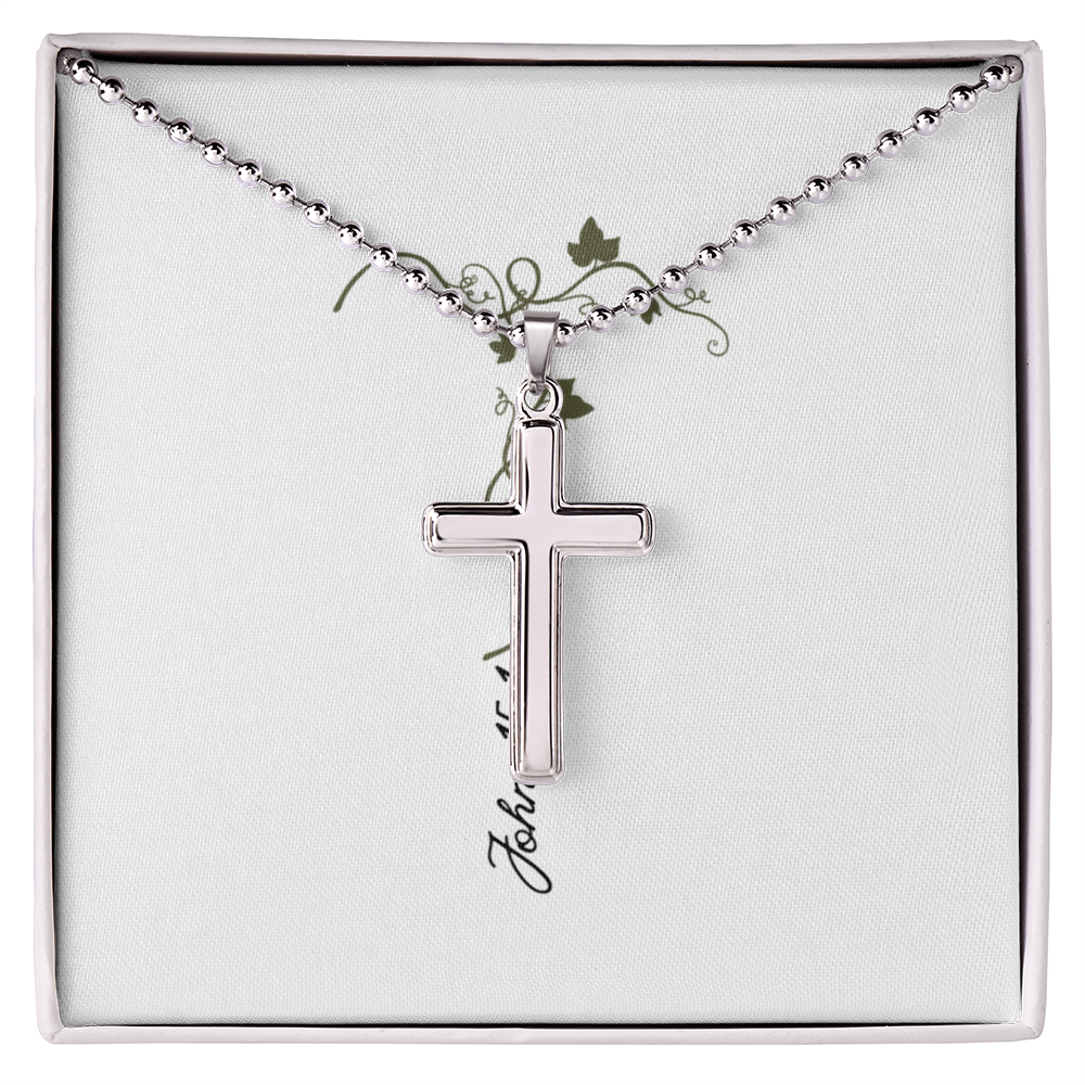 Artisan Cross Necklace-Stainless Steel