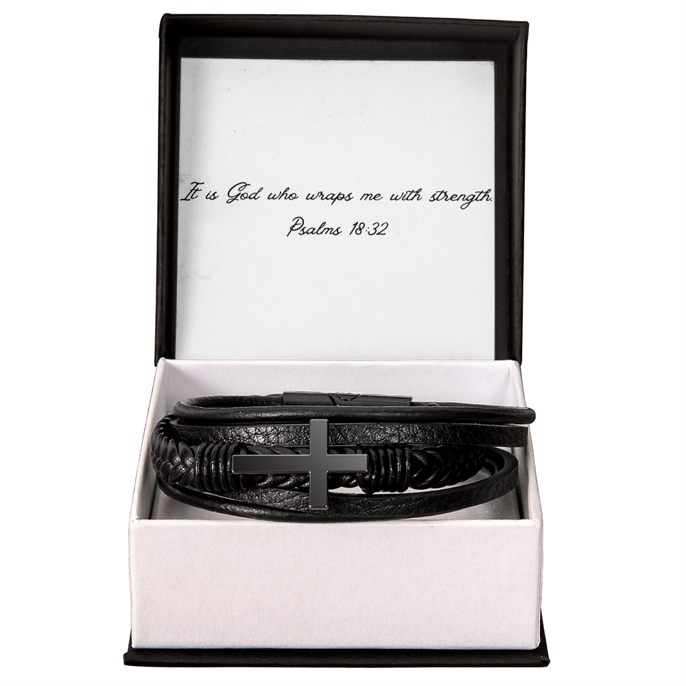 Leather Cross Multiband Bracelet
