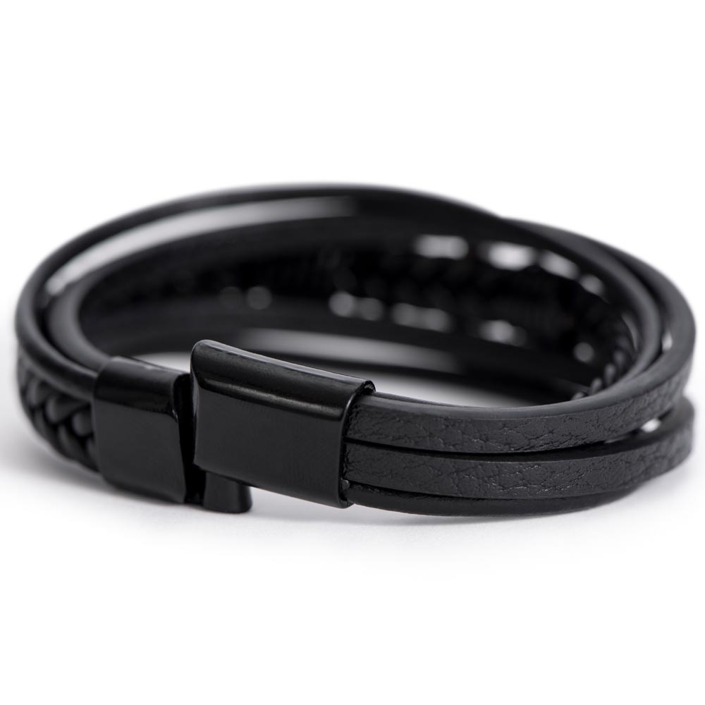 Leather Cross Multiband Bracelet