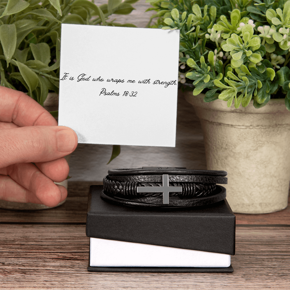 Leather Cross Multiband Bracelet